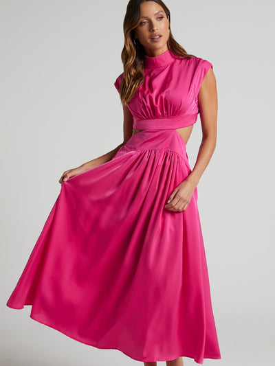 Gersinde - Elegant Sleeveless Dress with Cutout and Stand-up Collar for Women