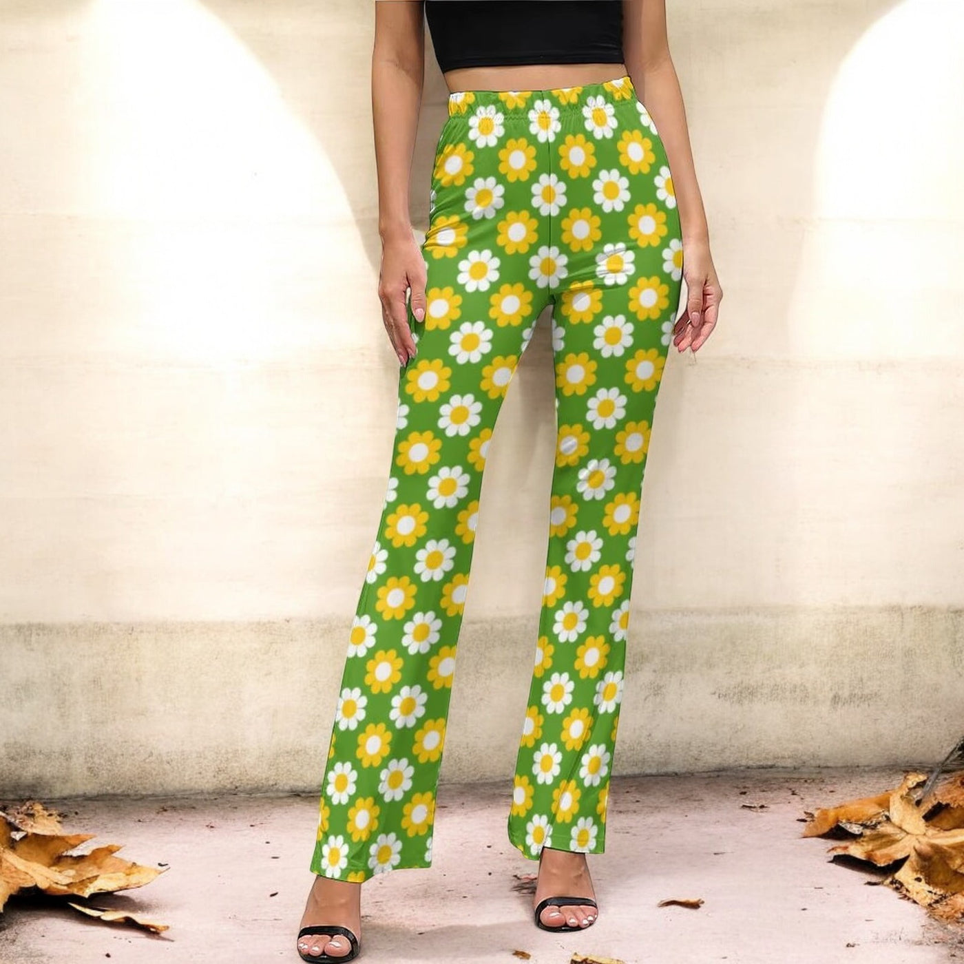 Yara - Vibrant Green Flared Pants
