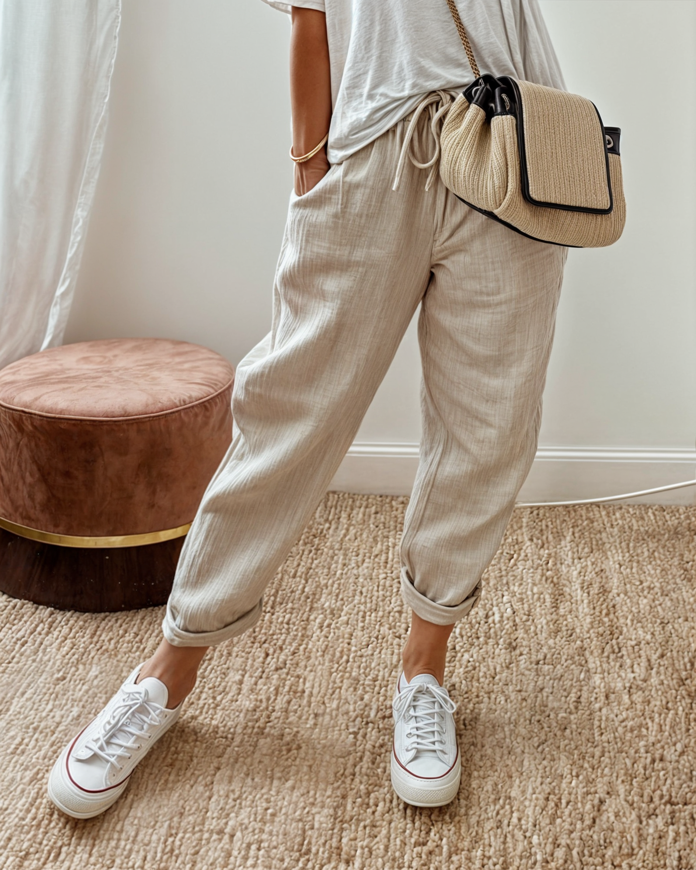 Rosa | Elegant linen blend trousers