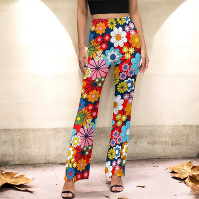 Zephyra - Lively Floral Flared Pants