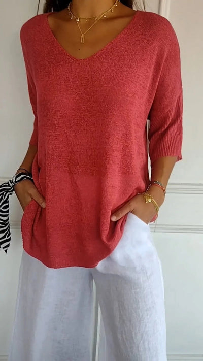 Pearl - Comfortable Soft V-neck Top