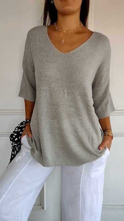 Pearl - Comfortable Soft V-neck Top