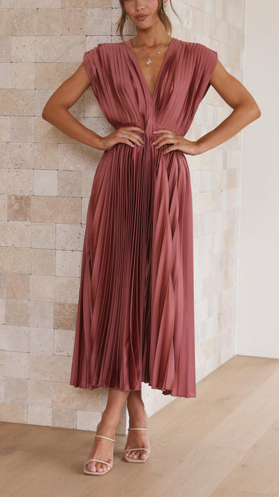 Sabine - Feminine Satin Dress for Special Occasions