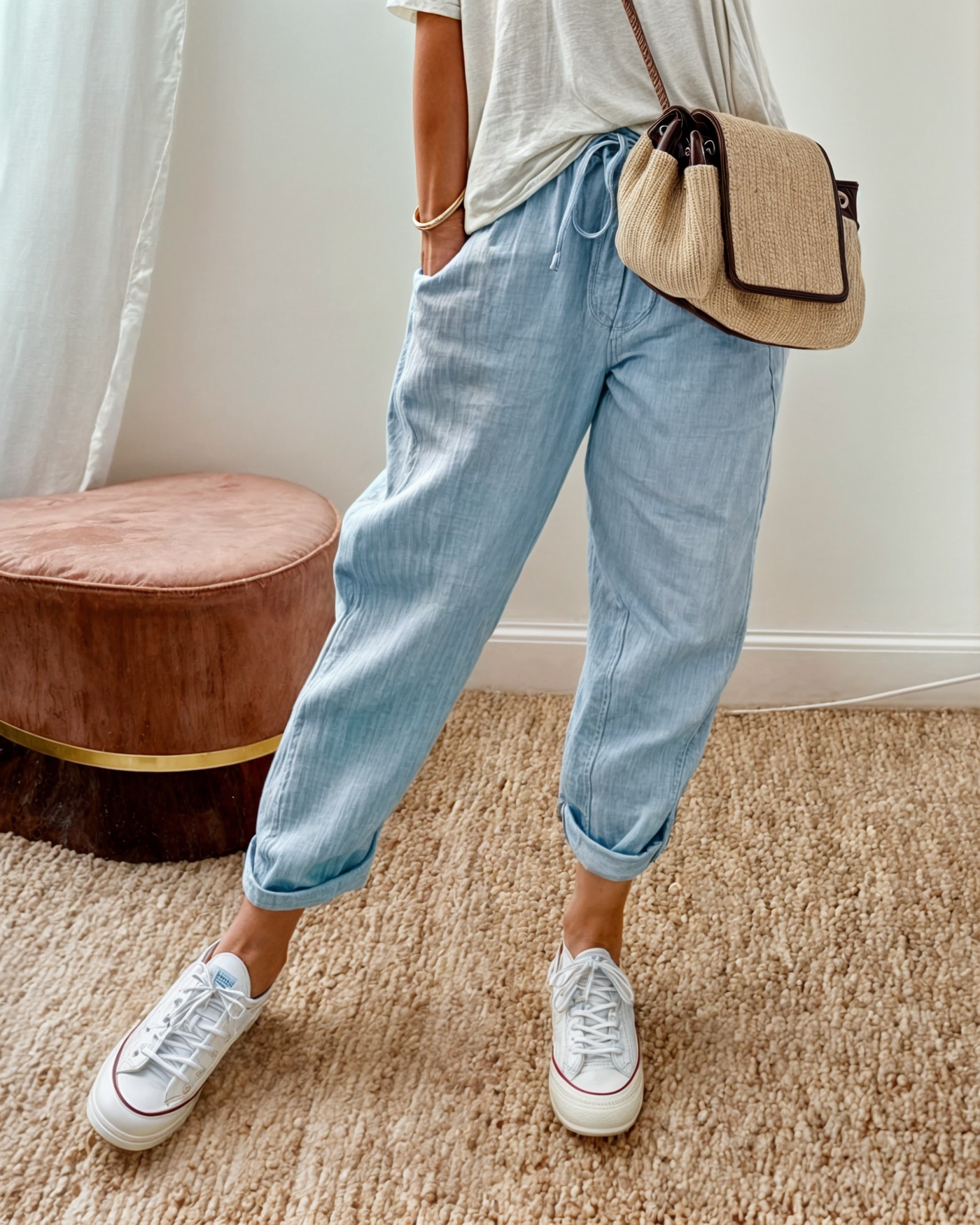 Rosa | Elegant linen blend trousers