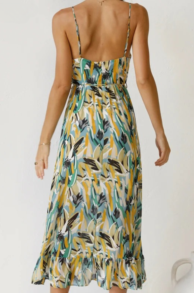 Irmgard - Fashionable Midi Dress in Vibrant Colors for Women