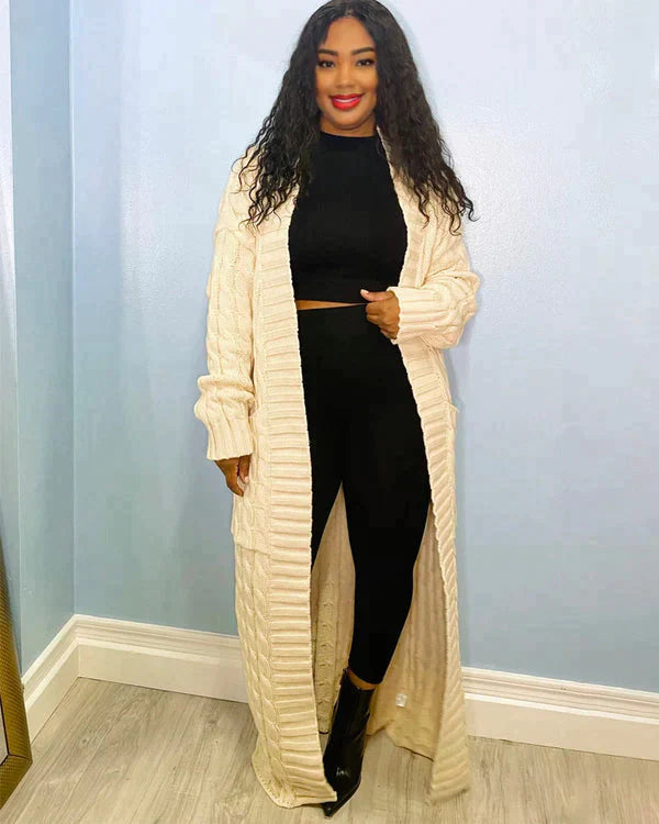 Theodora - V-neck Casual Long Cardigan