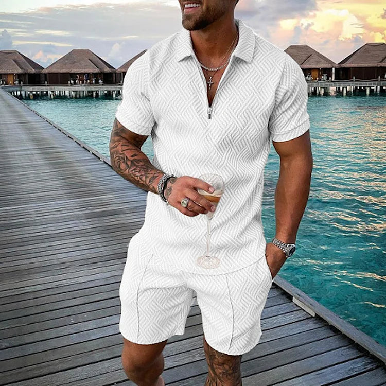 Infinity White Polo Shirt And Shorts