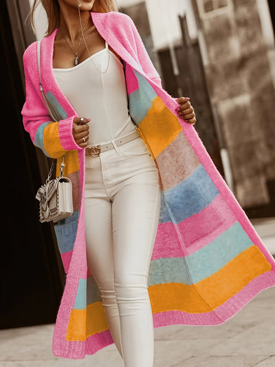 Alros - Pastel Striped Knit Cardigan
