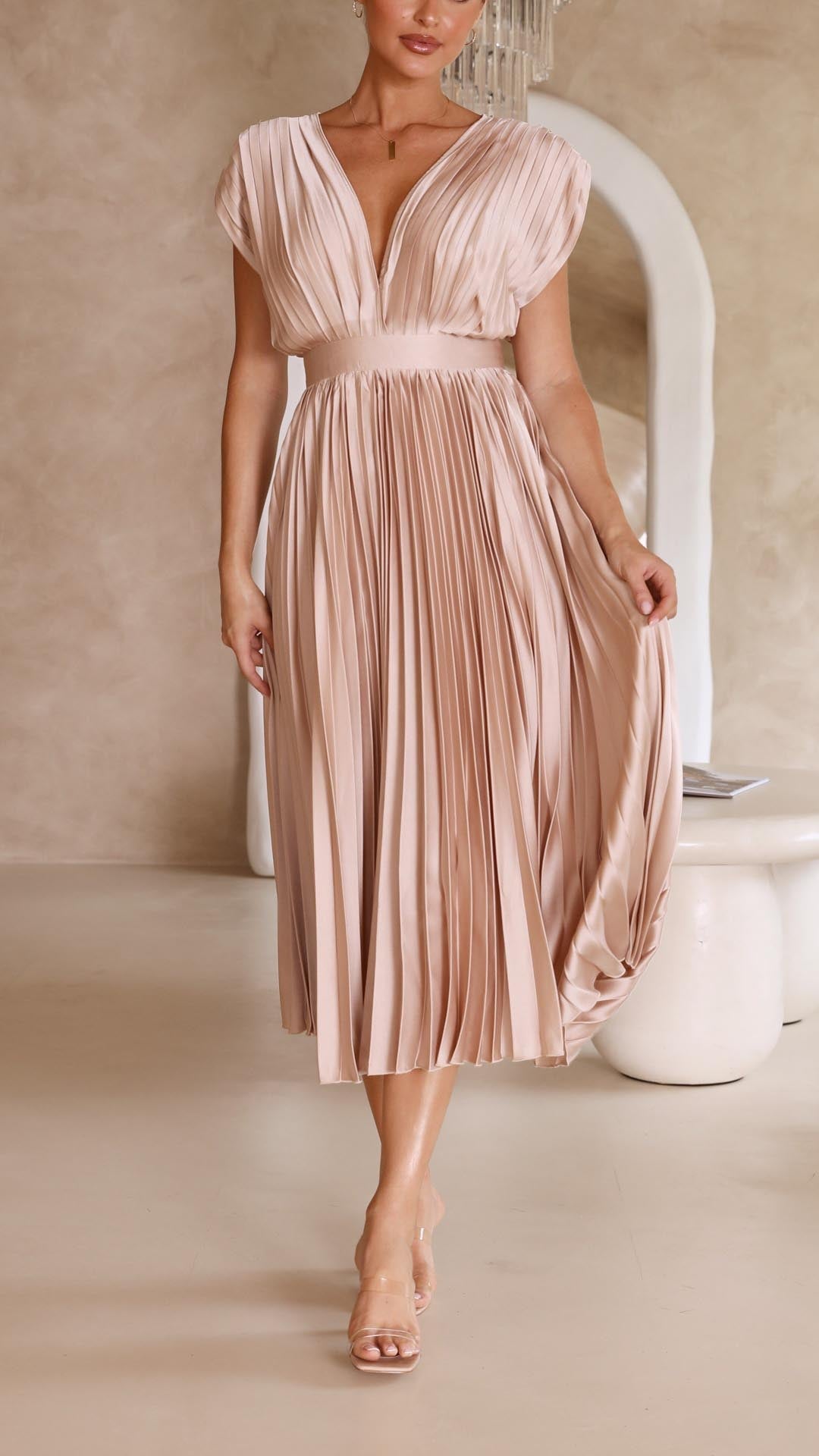 Sabine - Feminine Satin Dress for Special Occasions