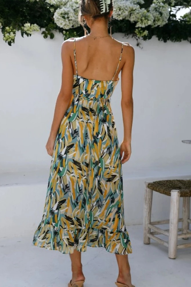 Irmgard - Fashionable Midi Dress in Vibrant Colors for Women