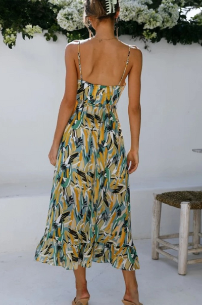 Irmgard - Fashionable Midi Dress in Vibrant Colors for Women