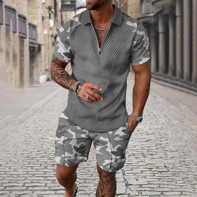 Camouflage Polo Shirt And Shorts