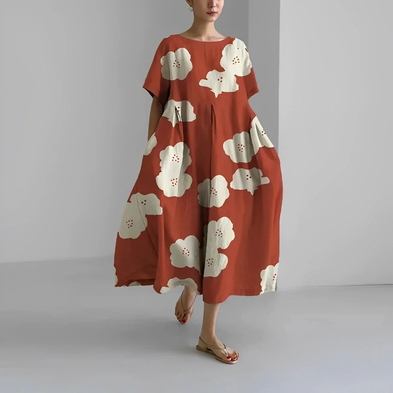 Sophia - Rust Cloud Maxi Dress
