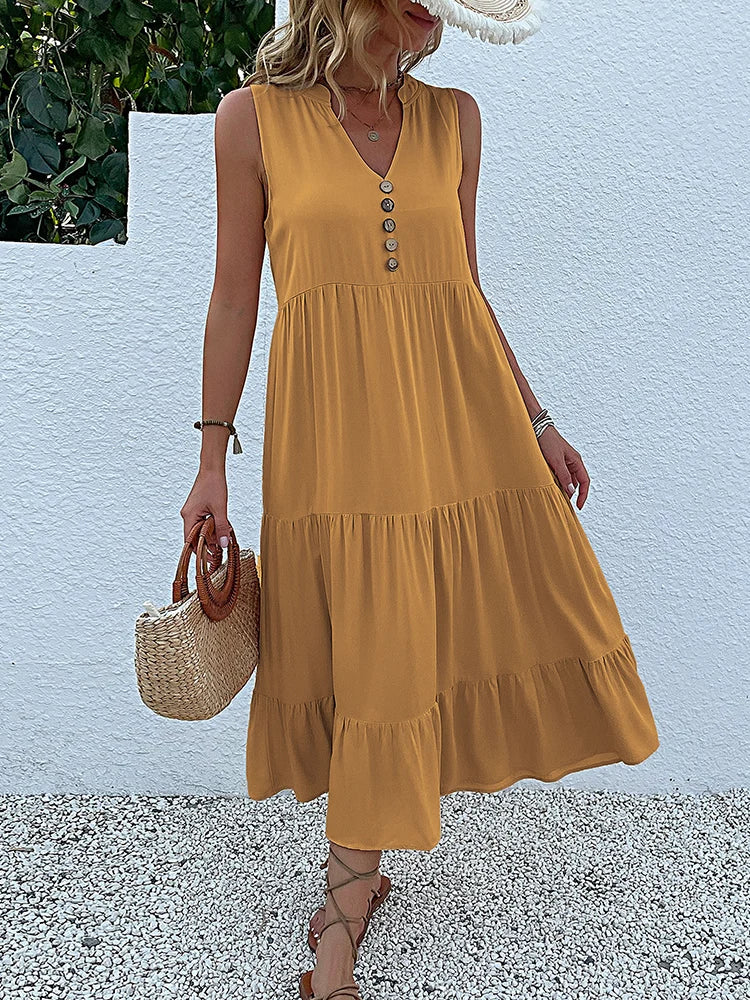 Amara | Flowy Elegant Midi Dress