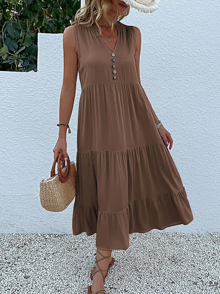 Amara | Flowy Elegant Midi Dress
