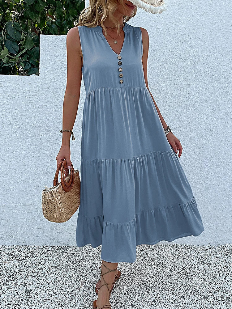 Amara | Flowy Elegant Midi Dress