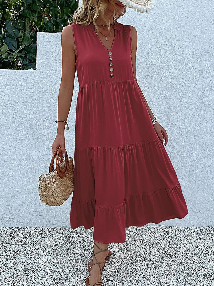 Amara | Flowy Elegant Midi Dress