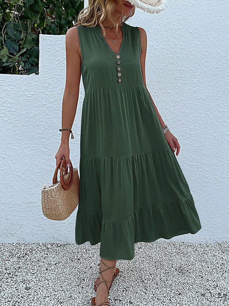 Amara | Flowy Elegant Midi Dress