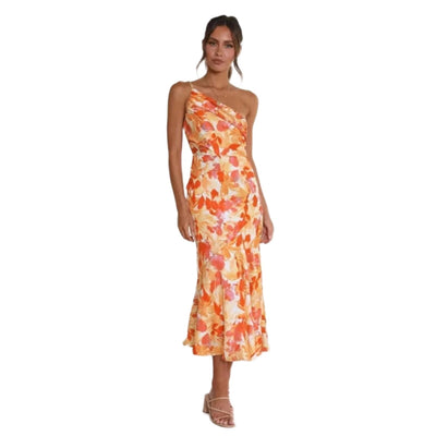 Sienna - Asymmetric Maxi Dress with Floral Pattern for Women