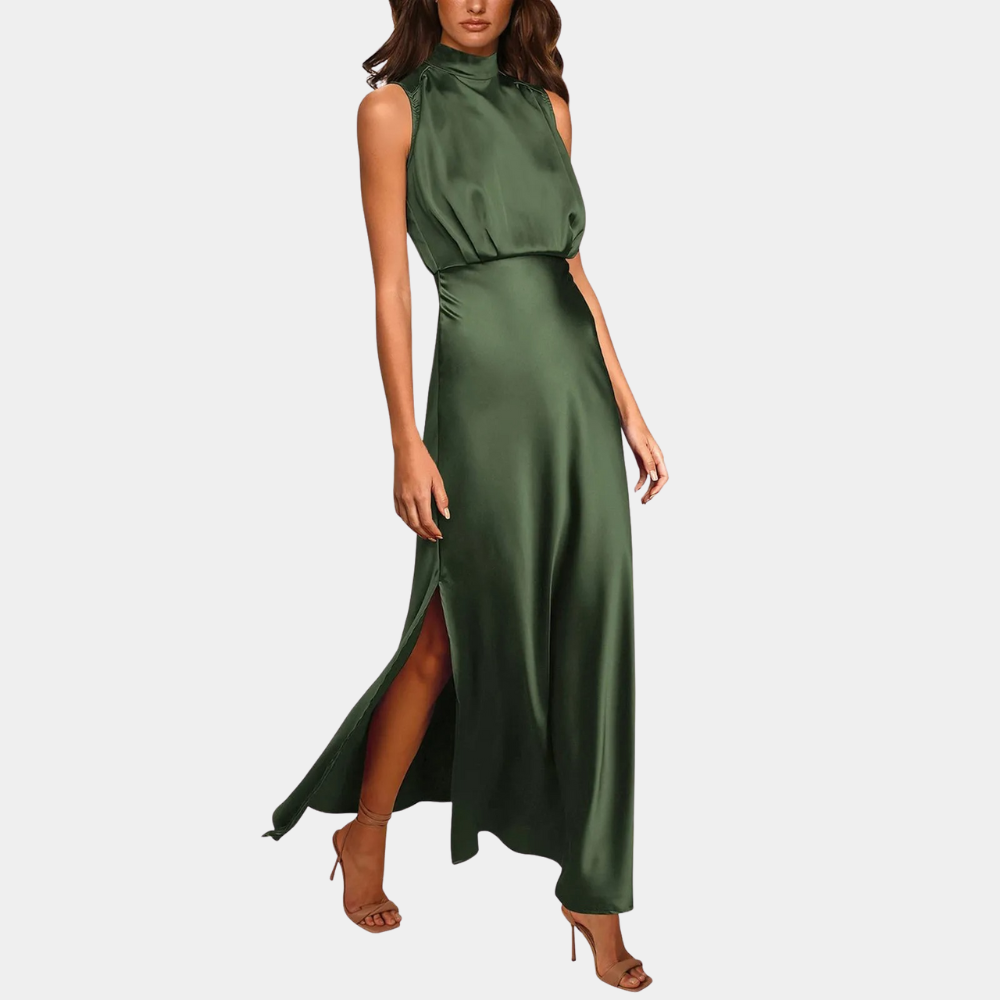 Sabrina - Modern Satin Maxi Dress with a Flowing Cut