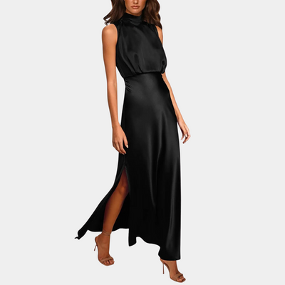Sabrina - Modern Satin Maxi Dress with a Flowing Cut