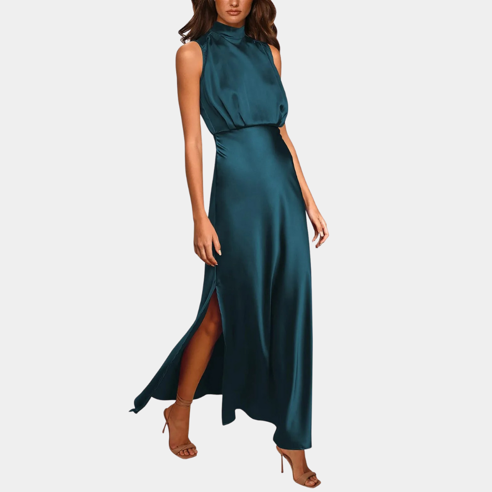 Sabrina - Modern Satin Maxi Dress with a Flowing Cut
