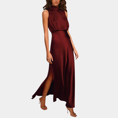Sabrina - Modern Satin Maxi Dress with a Flowing Cut