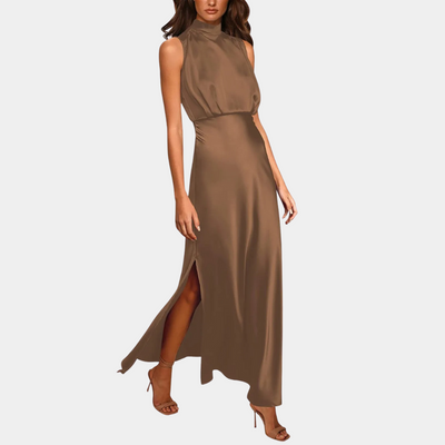 Sabrina - Modern Satin Maxi Dress with a Flowing Cut