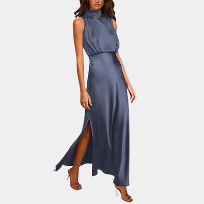 Sabrina - Modern Satin Maxi Dress with a Flowing Cut