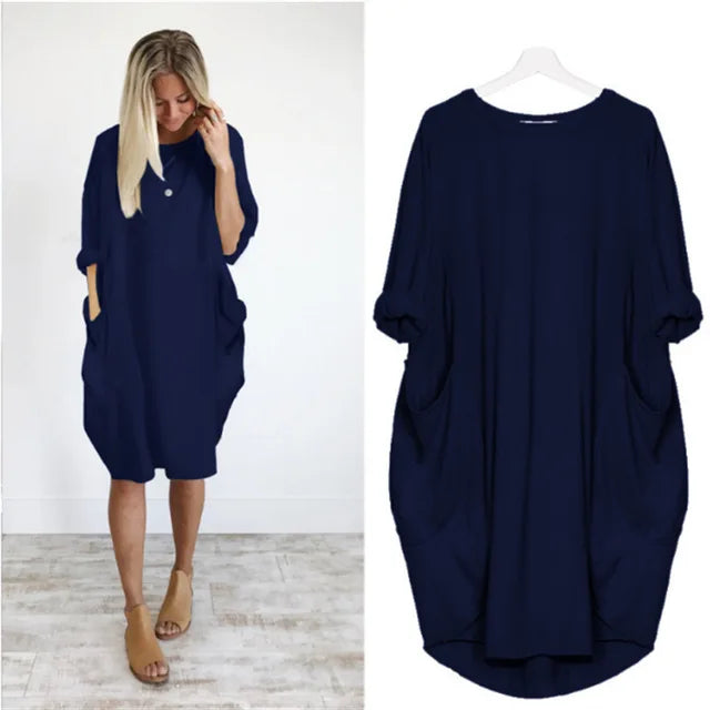 Bianca - Comfortable Loose Fitting Dress