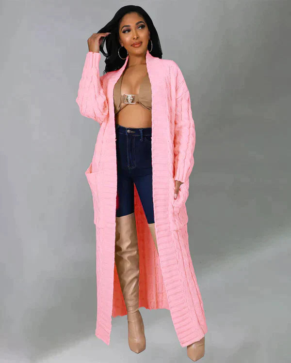 Theodora - V-neck Casual Long Cardigan