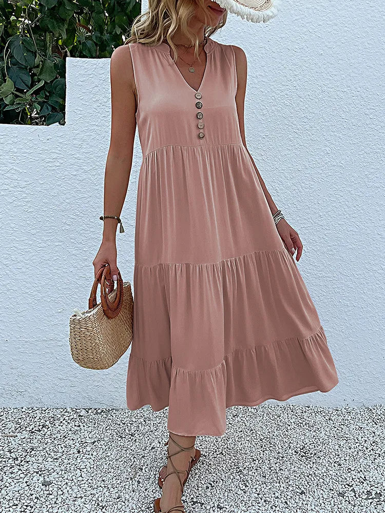 Amara | Flowy Elegant Midi Dress