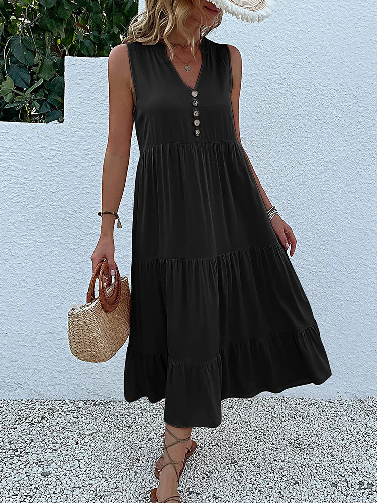 Amara | Flowy Elegant Midi Dress