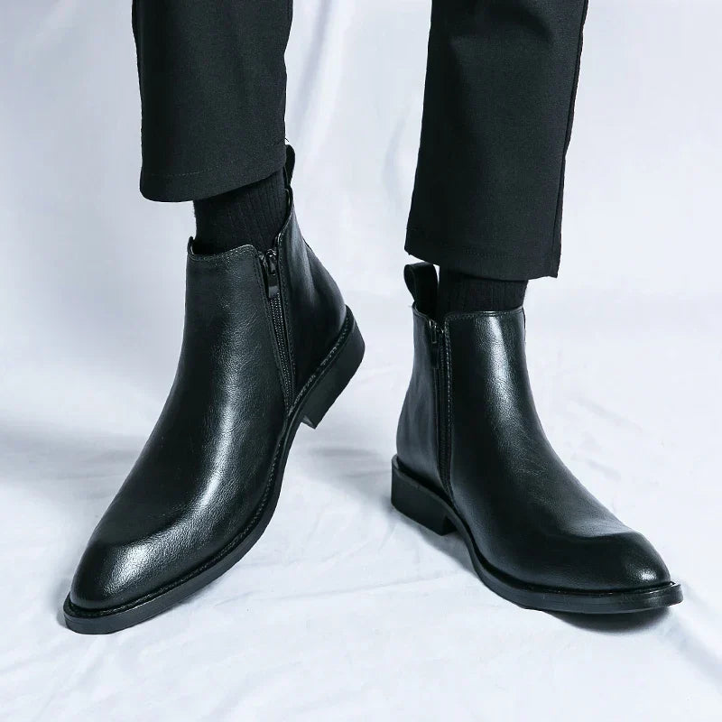 James | Zipped Leather Chelsea Boots