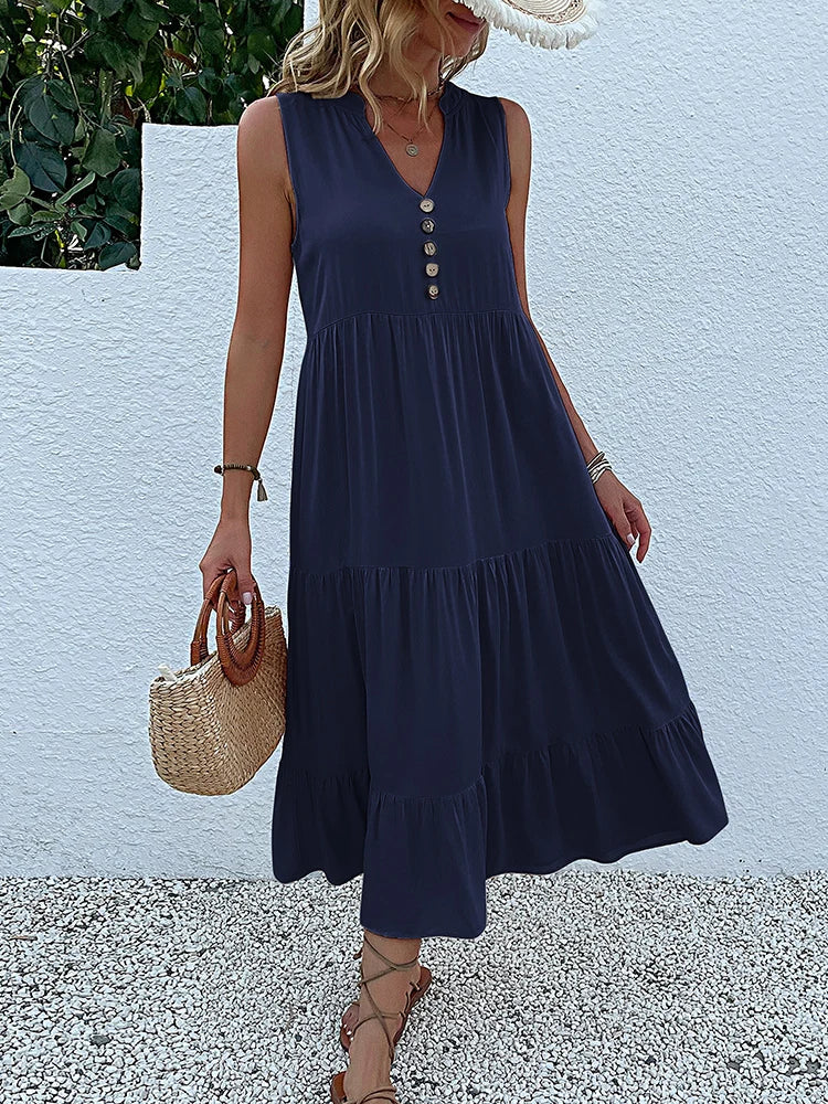 Amara | Flowy Elegant Midi Dress