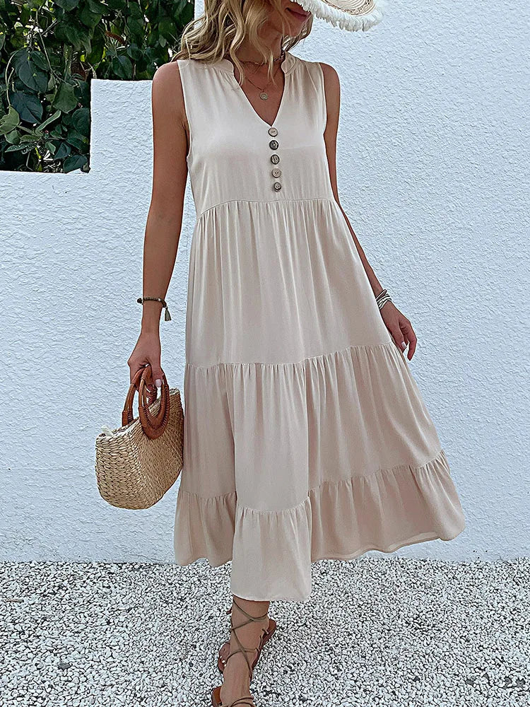 Amara | Flowy Elegant Midi Dress