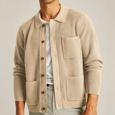Leo | Textured Knit Shirt Cardigan