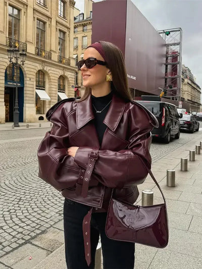 Clara™ – Elegant Leather Jacket