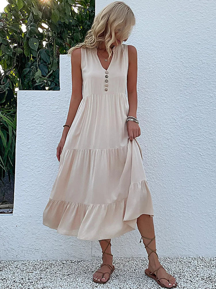 Amara | Flowy Elegant Midi Dress