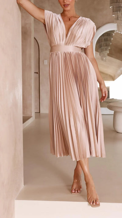 Sabine - Feminine Satin Dress for Special Occasions