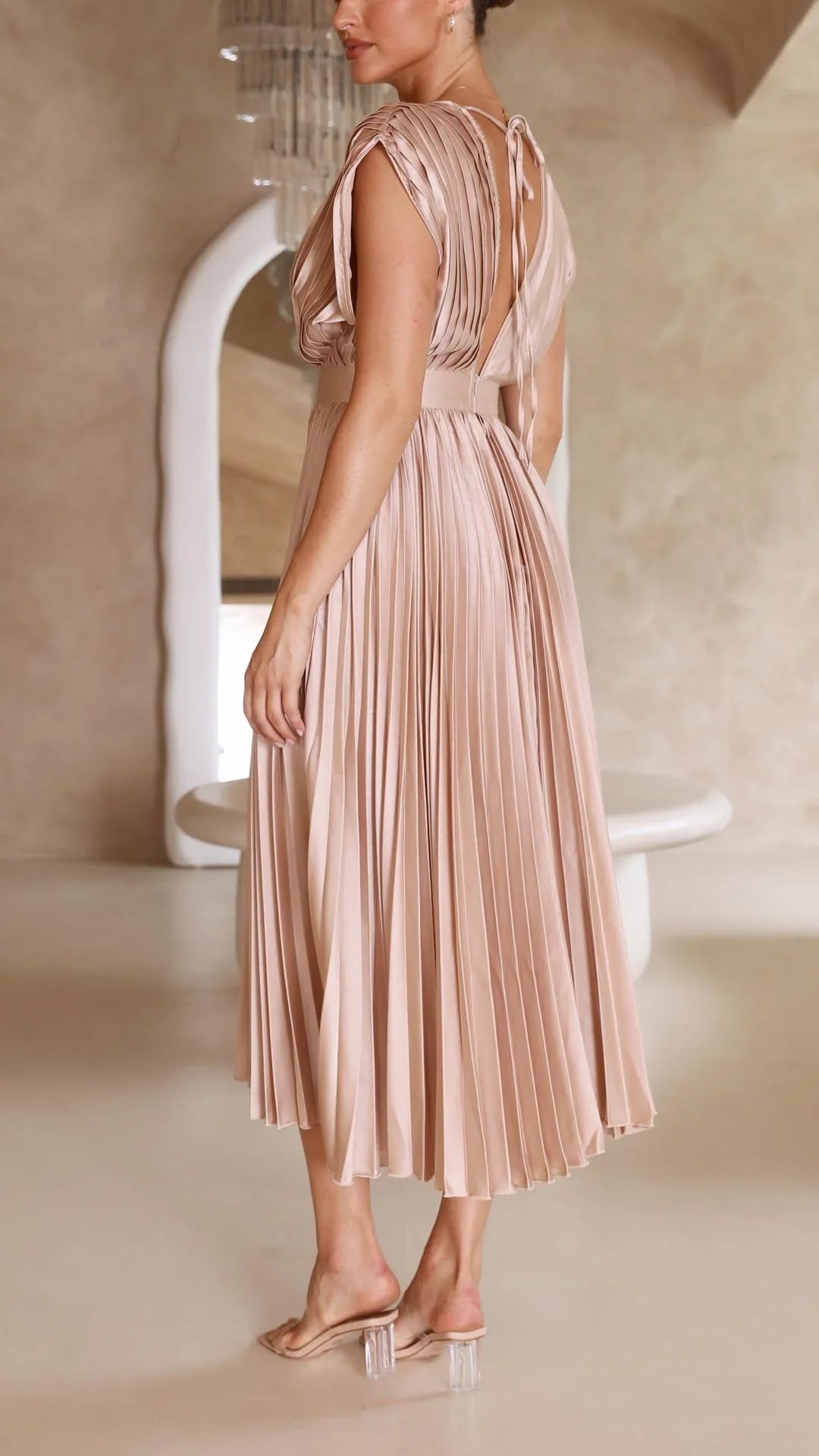 Sabine - Feminine Satin Dress for Special Occasions
