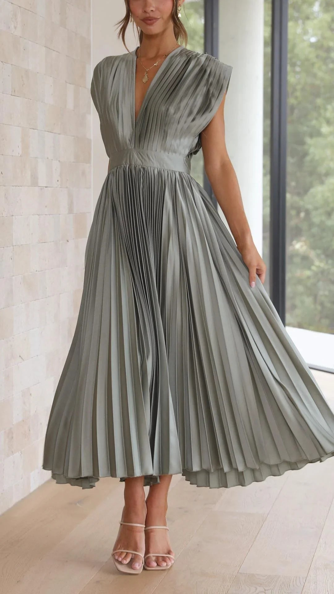 Sabine - Feminine Satin Dress for Special Occasions