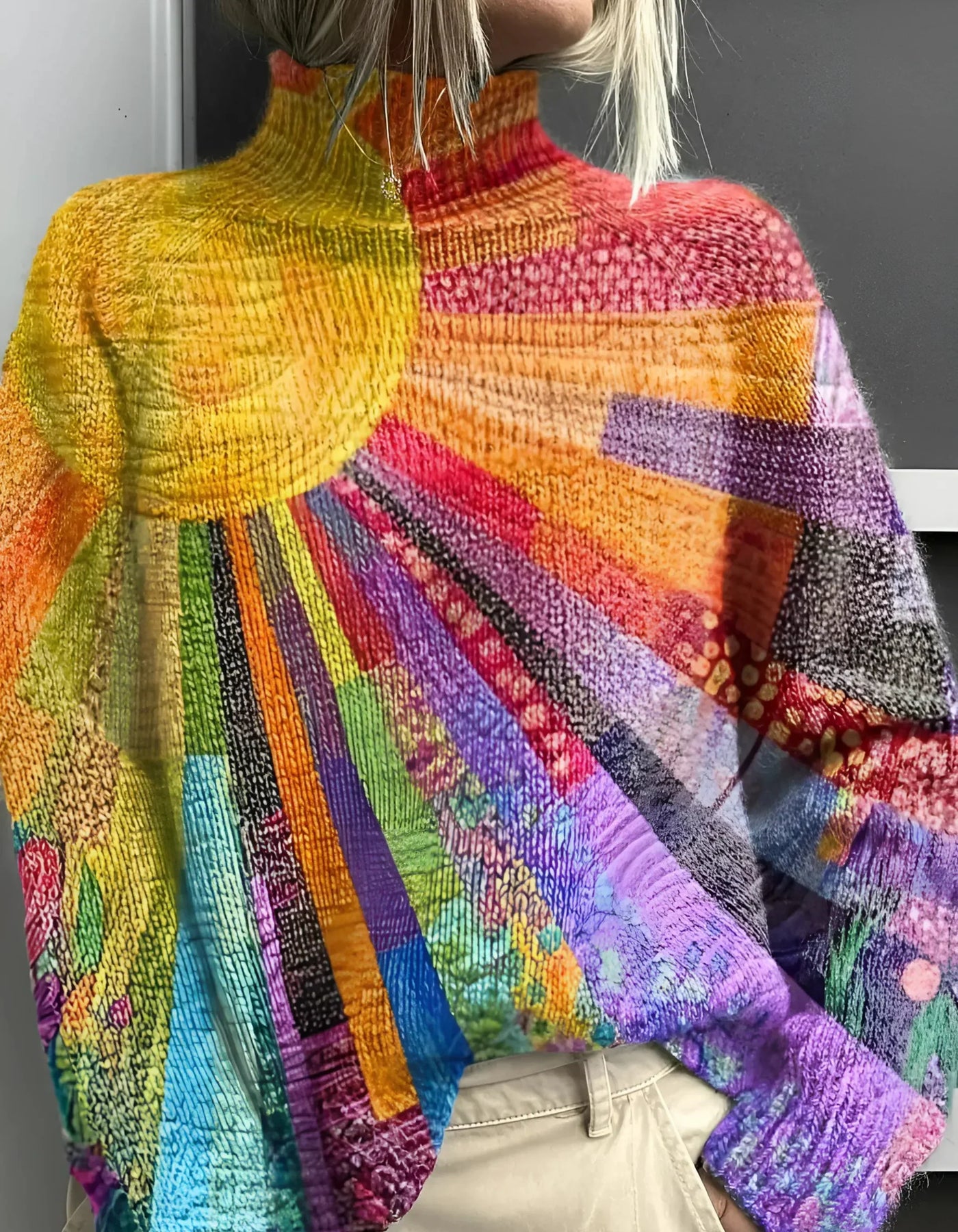 Ada | Boho Colorful Turtleneck