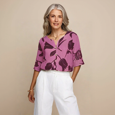 Lara | Floral V-Neck Blouse