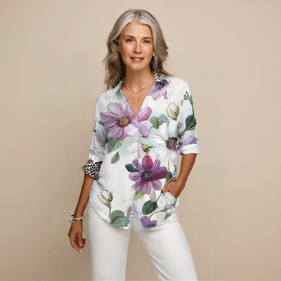 Grace™ Floral Button-Up Blouse