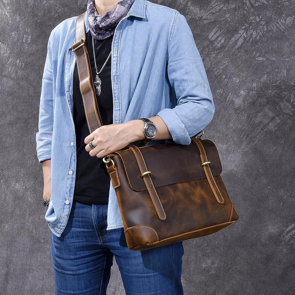 YPRES | Brown Leather Handbag