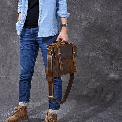 YPRES | Brown Leather Handbag