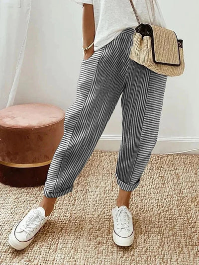 MILAN | STRIPED LINEN PANTS