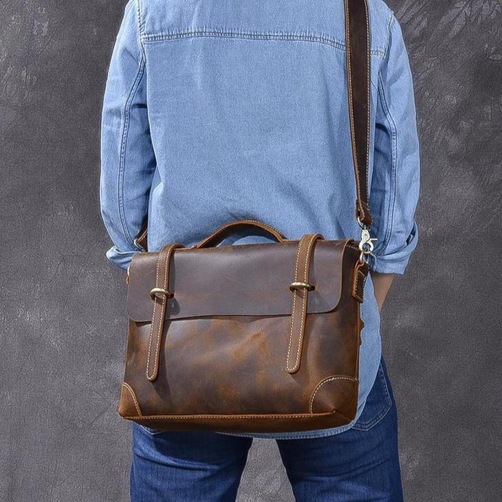 YPRES | Brown Leather Handbag