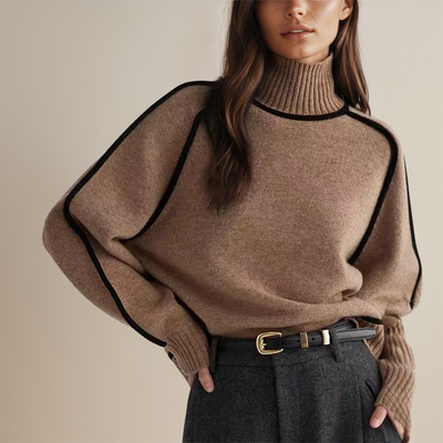 Ava™ | Luxurious Turtleneck with Contrasting Details